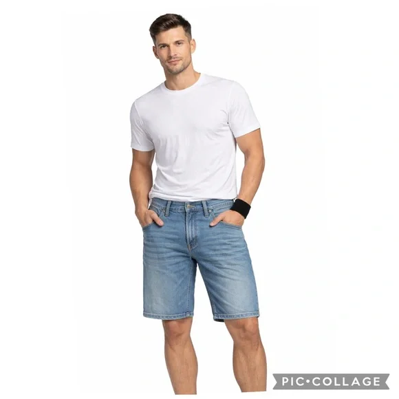 NEW COMPANY EIGHTY ONE CURRENT PREMIUM STRETCH DENIM SHORTS - Picture 1 of 6